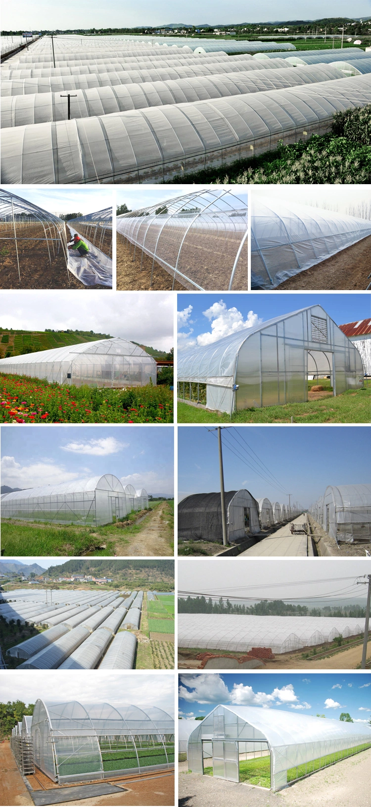 Cheap Price Green House Frame Structure Dome Polytunnel Greenhouse